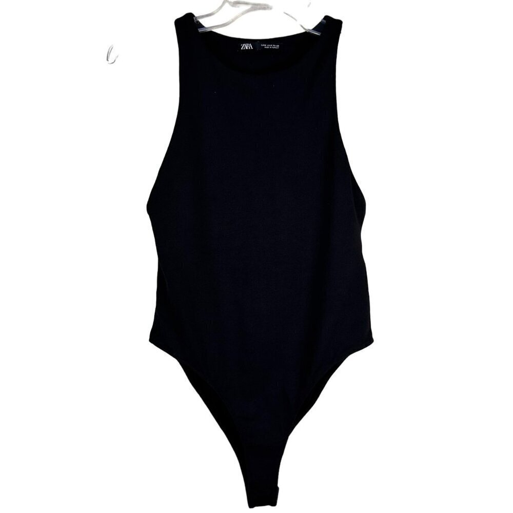 2/$30 Zara‎ Black Halterneck Bodysuit Hign Neck Medium